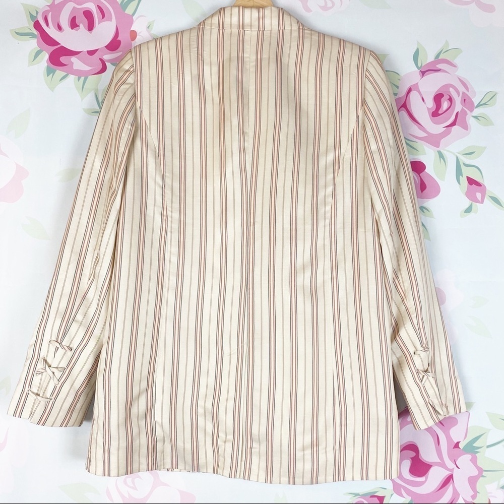 NEW Joie Kishina C Striped Peach Cream Career Casual Blazer 2 - Picture 6 of 9